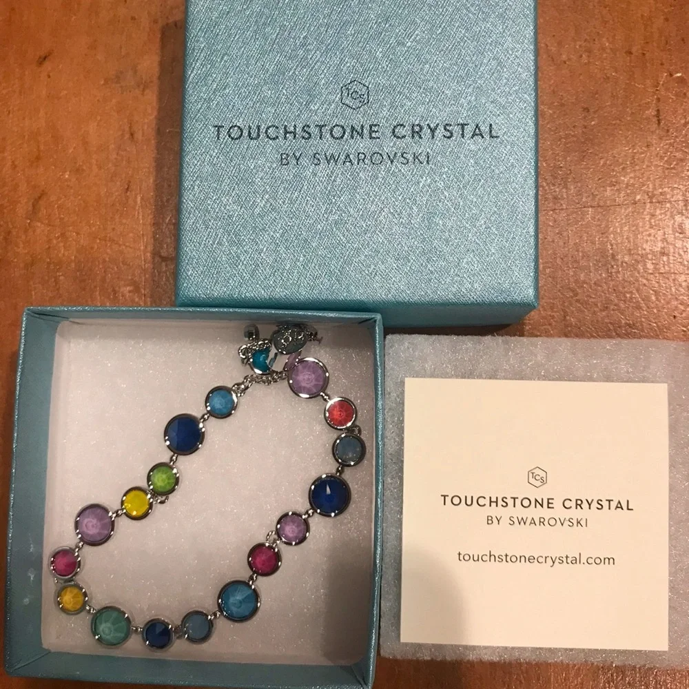 Touchstone Crystal by Swarovski ALL AROUND colorful bracelet BNIB